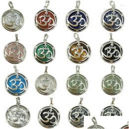 Pendant Necklaces Lapis Lazi Tiger Eye Aventurine Malachite Crystal Howlite Opal Jaspe Round Art Bead 1Pcs Wfh687 Drop Deliv Dhgarden Dhid4