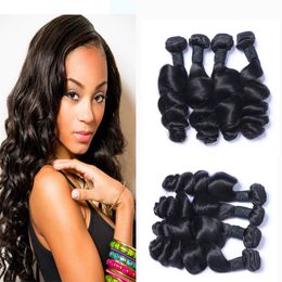 Brazilian Human Remy Virgin Loose Wave Weaves Unprocessed Hair Extensions Natural Colour 100g/bundle Double Wefts 3Bundles/lot