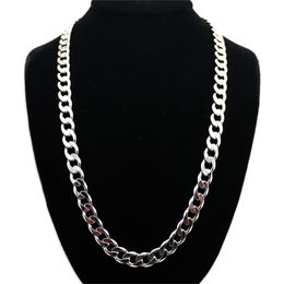 necklace for mens chain cuban link gold chains iced out jewelry Alloy Chain Hip Hop Fashion Simple Necklace 12mm Wide 80cm Long Neck Chain