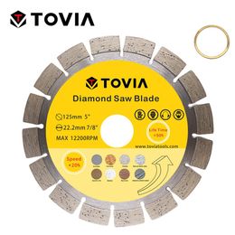 Parts TOVIA Circular Diamond Saw Blades 125mm Cutting Porcelain Tile Ceramic Saw Disc For Granite Marble Concrete Stone Cutting Disc