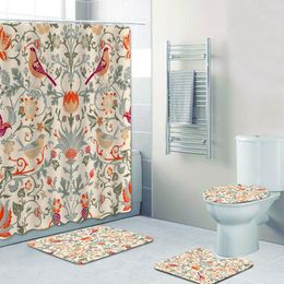 Curtains Chic William Morris Home Decor William Morris Shower Curtain Bathroom Curtains Set Strawberry Thief Bath Rug Mat Cortina Ducha