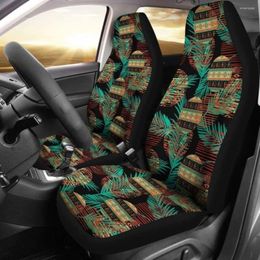 Car Seat Covers Green Leaf Tribal Pack Of 2 Universal Front Protective Cover