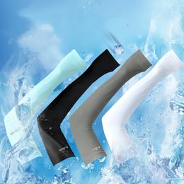 LL Summer New Men'S And Women'S Sunscreen Ice Sleeves Cool Sense Solid Colour Outing Sports Outdoor Sun Protection Arm Sleeve Breathable Sleeve