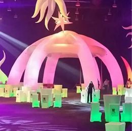 8x8m Customised Oxford Building Structure Inflatable Spider Tent Air Beams Party Dome Marquee With LED Lights For DJ Stage or Event Centre