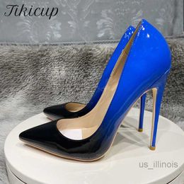 Dress Shoes Tikicup Gradient Colours Collection Women Pointy Toe High Heel Party Shoes Fashion Designer Comfortable Slip On Stiletto Pumps