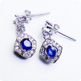 Dangle Earrings Natural Real Blue Sapphire Small Drop Earring 925 Sterling Silver 0.5ct 2pcs Gemstone Fine Jewellery T23323