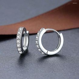 Hoop Earrings KERLA 925 Silver Needle Women Fashion High Quality Jewelry Single Row Full Crystal Super Flash Zircon For