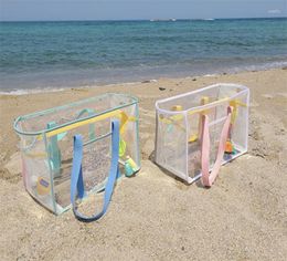 Storage Bags INS Beach Bag Transparent Waterproof Travel Large Capacity Mommy Swimming Shopping Portable