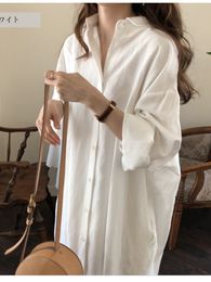 Casual Dresses S 2XL Cotton Summer Shirt Pink Evening Vintage Party Oversize Long Beach Women Loose Robe Vestido Pure 230503