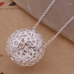 Pendant Necklaces AN339 Sterling Necklace Fashion Jewellery Hollow Out Ball /gozapgga Atlajksa Silver Colour