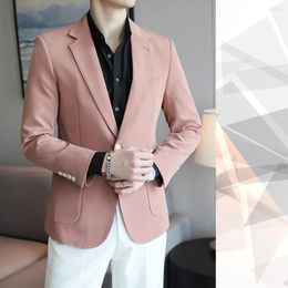 Men's Suits 2023 Summer Pink Men Suit Fashion Slim Business Wedding Groom 2 Piece 5XL Plus Size Custom Casual Blazer Jacket Pants