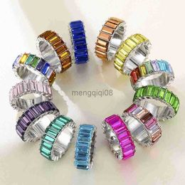 Band Rings VG 6YM 2021 High Quality Rainbow Cubic Engagement for Women Eternity Colors Females Jewelry Accessories Wholesale Y23