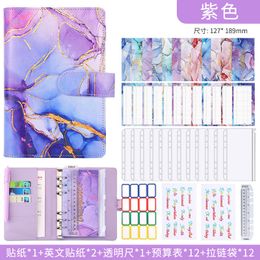 Notepads Budget Planner Cash Envelope Savings Money 6 Hole Binder Financial Management A6 PU Loose Leaf Notebook Marble Case 230503