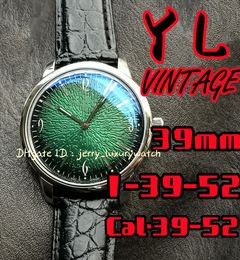 YL 1-39-52 VINTAGE luxury men's watch Cal.39-52 Custom fully automatic mechanical movement, 39mm, super glow-in-the dark, calfskin strap
