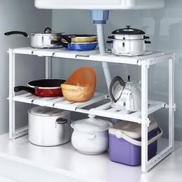 Organisation Expandable Adjustable Under Sink Shelf Storage Shelf for Kitchen Bathroom Rack Space Saving Wardrobe Decorative Shelves utensils