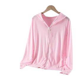 Zipper Hair Hole Mask Sun Jackets Protection Shirt Summer Ice Silk Protective