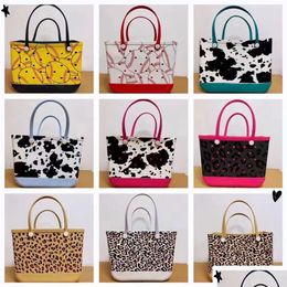Storage Bags Waterproof Woman Eva Tote Large Shop Basket Washable Beach Sile Bogg Bag Purse Eco Jelly Candy Lady Handbags Drop Deliv Dh3Sc