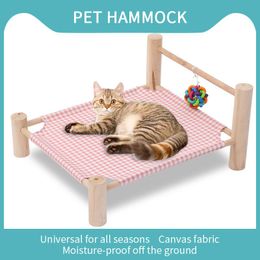 Mats Four Corner Pet Cat Hammock Removable Cleaning Dog Bed Solid Wood Dog Nest Off The Ground Are Used All Seasons Pet Supplies New