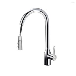Kitchen Faucets SKOWLL Faucet Deck Mount Single Handle Pull Down Sprayer Touchless Sink Polished Chrome