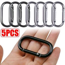 5 PCSCarabiners 5PCS Carabiner Clips Black Oval Hanging Buckle Carabiner Hanging Buckle Small Carabiners For Water Bottle And Harness Accessorie P230420