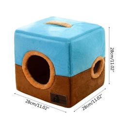 Nests Parrot Nest Plush Snuggle Large Birds Hammock Small Pet Cave Bed Cage Tent Double Entrances Design Portable with Handle