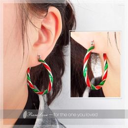 Hoop Earrings Christmas Fashion Distortion Twist Metal Circle Geometric Spiral Big Round Women Accessories Retro Party Jewellery