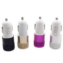 Metal Dual USB Car Charger 2.1 A Charging Power Adapter 2 Ports Car Phone Chargers For iPhone Samsung Xiaomi LG mp3