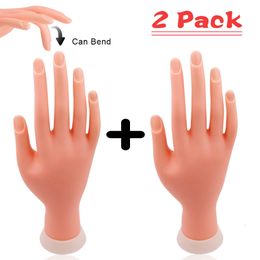 Nail Practise Display Practise Hand For Manicure False Nail Hand Training Model Flexible Movable Prosthetic Soft Fake Nail Printer Can Bend Nails Tool 230428