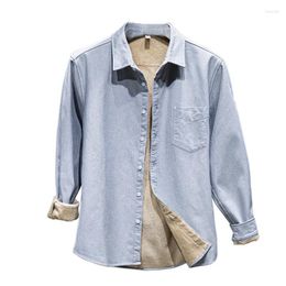 Men's Casual Shirts Italy Designer Plus Velvet Warm Men Shirt Brand Comfortable For Trendy Mens Solid Thick Male