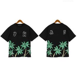 Men's T-shirts Chao Brand Angel Letter Direct Spray Printing Short Sleeve T-shirt Palm Tree Net Red Youth Spring and Summer Tshirtfactory1iha5