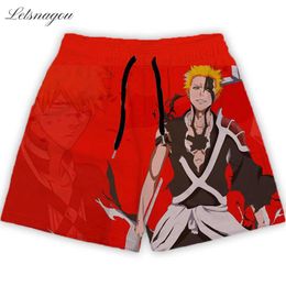 Men's Shorts Anime Bleach Shorts Men Sports Casual Clothing Fitness Workout Running QuickDrying Shorts Mens Gym Training Shorts J230503