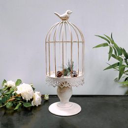 Candle Holders Nordic Simple Creative Holder Retro Wrought Iron Bird Cage Decoration Table Centrepieces Chandelier Bougeoir Home Decor