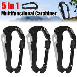 5 PCSCarabiners Stainless Steel Mini Knife Carabiner Folding Pocket Portable Outdoor Pocket Knife EDC Multifunction Military Tactical Knife P230420