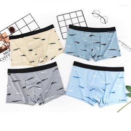 Underpants Men's Underwear Milk Silk Flat-leg Pants Trendy Fashion Comfortable Printing Boxer Briefs Ice Man