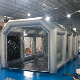 6x4x3m Durable Oxford Inflatable Spray Paint Booth For Car Rectangle Garage Tent Tinting With Filters And 2 Blowers For Maintenance Sto