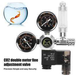 Equipment Low Power Consumption Aquarium CO2 Regulator Adjustable Output Pressure CO2 Regulator Solenoid with Bubble Counter