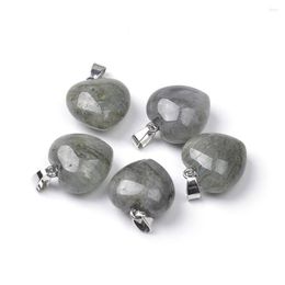 Pendant Necklaces 5Pcs/Lot Heart Shape Labradorite Howlite Rose Quartz Picture Jasper Women Stone Drop Delivery Jewellery Penda Dhgarden Dhawj