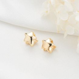 Hoop Earrings Star Stud For Women 14K Gold Plated Fashion Simple Pentagram Hexagonal Geometry Earring Ladies Jewellery Accessories