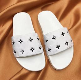 2023 Designer slippers for men women slides floral brocade flats gear bottom tiger snaker ace bee flop flip scuffs casual fashion beach shoes