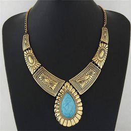 Pendant Necklaces 2023 Bohemian Fashion Design Necklace Vintage Gem Geometric Thread Statement & Pendants For Women