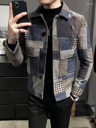 Men's Jackets 2023 Style Men's High Quality Plaid Leisure Jackets/Male Slim Fit Fashion Spring Business Coats/Man Clothing