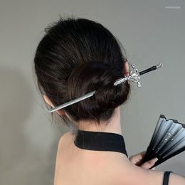 Hair Clips 2023 Punk Metal Sword Hairpin Chinese Simple Sticks For Women DIY Hairstyle Design Tools Accessories Drop