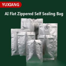 Bags 50PCS/LOT Aluminium Foil Flat Bottom Zipper Custom Printing To Store All Kinds Of Food Packaging Bags