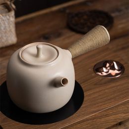 Teaware 3 Style Beige Color Pottery Kettle Teapot Tea Ceremony Set Milk Oolong Tea Tie Guan Yin Puer White Teapot Teaware Type