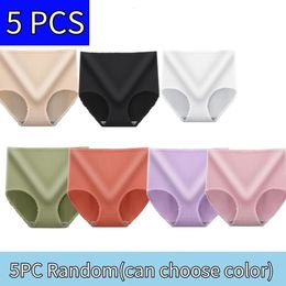 Women's Panties 5PCLots Women's Panties Large Size Underwear Seamless High-Rise Solid Cotton Underpants Ladies Lingerie Sexy For 40-100KG 230503