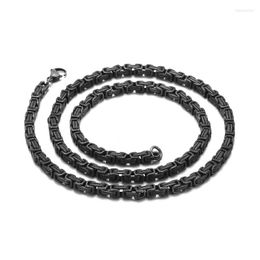 Chains 5mm Wide Black Box Chain Necklace Men Men's Stainless Steel Long Personalized Jewelry Boyfriend Gift