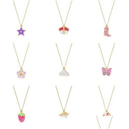 Pendant Necklaces Fashionable And Aimple Everything Goes Together Small Butterfly Flower Star Lovely Cartoon Character Geome Dhgarden Dhtln