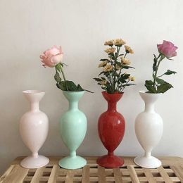 Vases Add to Wish List Nordic Glass Vase Ins Solid Color Flower Vases Dry Plant Flower Arrangement Container Terrarium Hydroponic Table Vase P230503