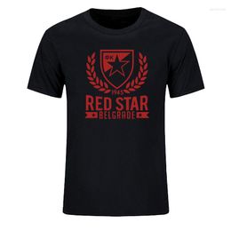 Men's T Shirts 2023 Summer Red Star Belgrade Serbia T-shirt High Quality Pure Cotton Tee Shirt Male Short-sleeve Plus Size
