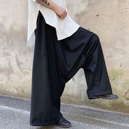 Pants Men's trousers spring and autumn loose crotch pants culottes leisure harem pants large size harem pants black